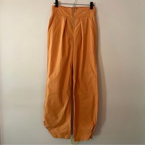 NWT Nike Sportswear Orange/Peach Mid Rise Loose Fit Zip Waist Pants Women Sz M